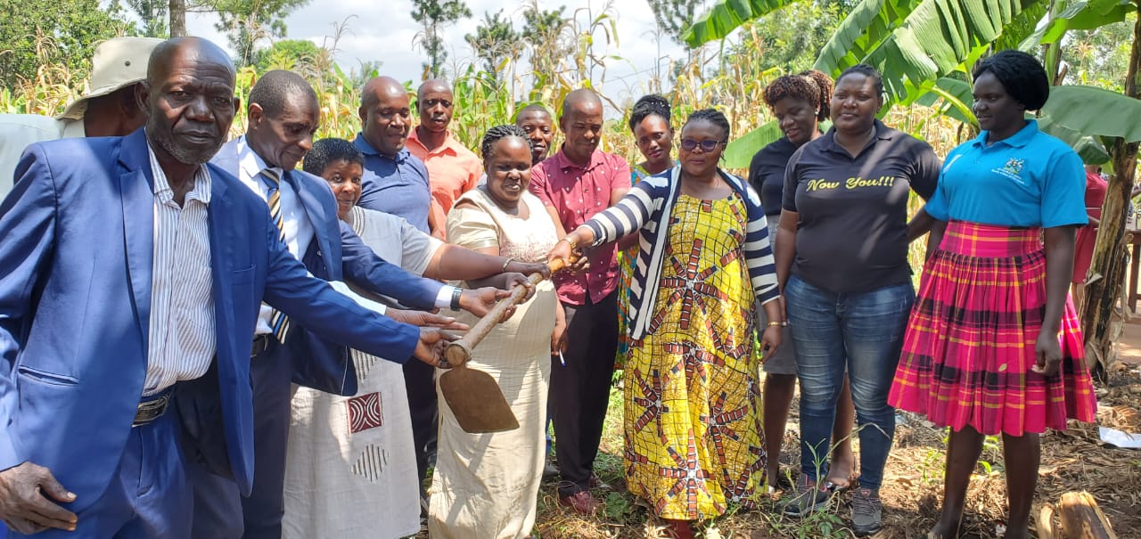 Handing over items to the beneficiaries from production department Handing over